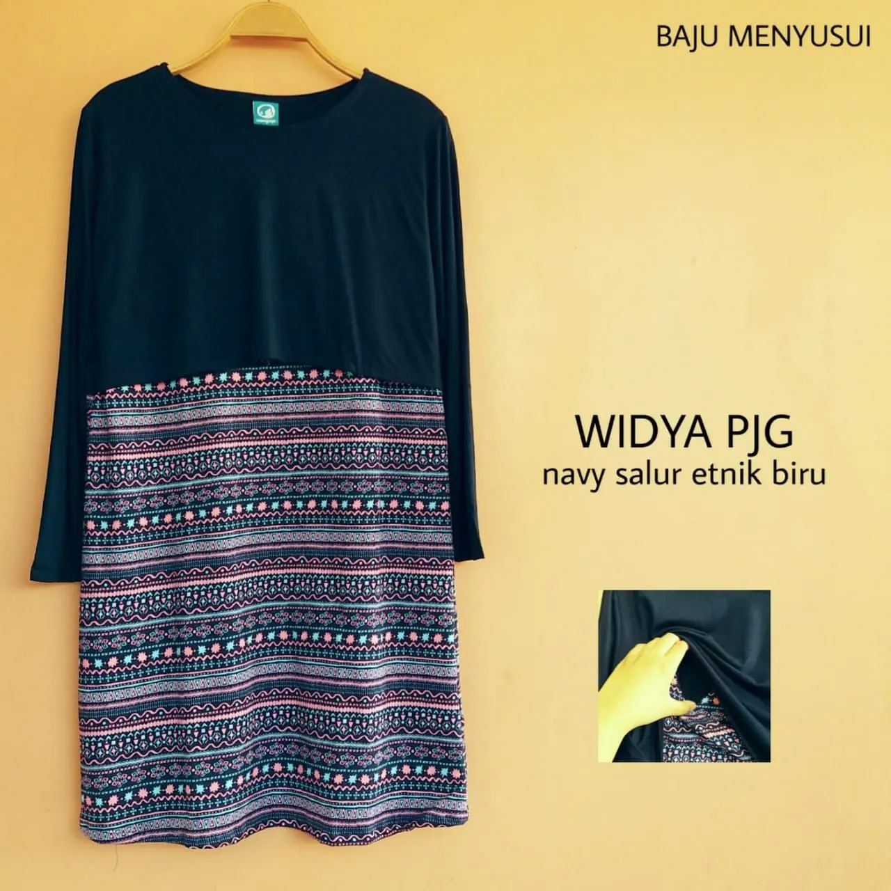 MAMIGAYA Nursing Wear - WIDIA Panjang| Dress Menyusui | Baju ASI