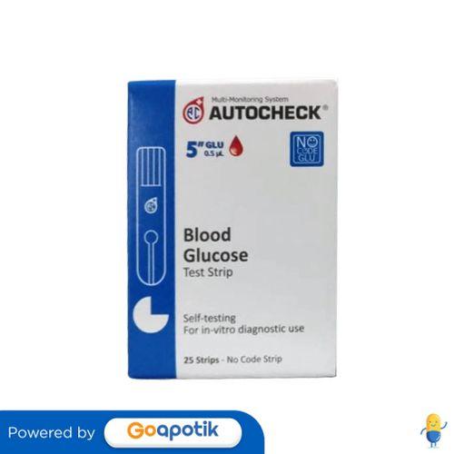 Gambar AUTOCHECK BLOOD GLUCOSE TEST STRIP BOX 25 PCS dari Apotek Prima Bogor by GoApotik Kota Bogor Tokopedia