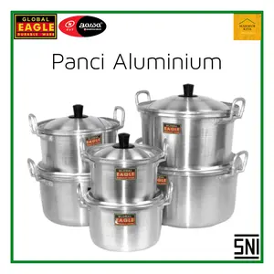 Panci Kuah Rebus Aluminium 16 18 20 22 24 26 28 30 33 cm Global Eagle / Panci Jawa Maspion / Panci Sayur Sop / Panci Masak Air