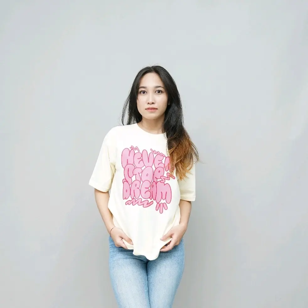 kaos wanita oversize lengan pendek.trendy dan nyaman.