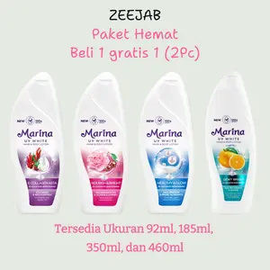 [Beli 1 Gratis 1 (2Pcs)] Marina HBL UV White Hand & Body Lotion Uk 92ml, 185ml, 350ml dan 460ml Lotion Tangan dan Tubuh Perawatan Memutihkan