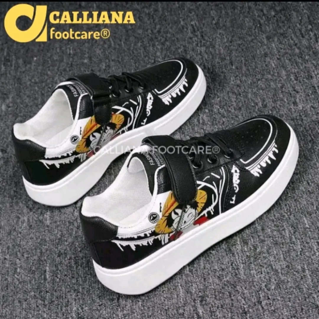 Sepatu Sneakers Sekolah Anak Anak One piece Luffy Fashion Trendy
