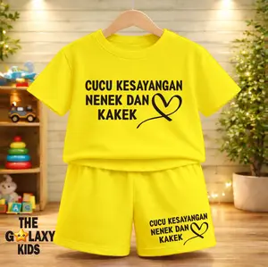 THE GALAXY KIDS-SETELAN BAJU ANAK PEREMPUAN USIA 0-8 TAHUN GAMBAR KATA KATA VIRAL CUCU KESAYANGAN NENEK KAKEK BAHAN KATUN COMBED PREMIUM / SETELAN FASHION ANAK CELANA PENDEK DISTRO / KAOS CUCU KESAYANGAN / SETELAN BAJU ANAK LAKI LAKI KEKINIAN NYAMAN
