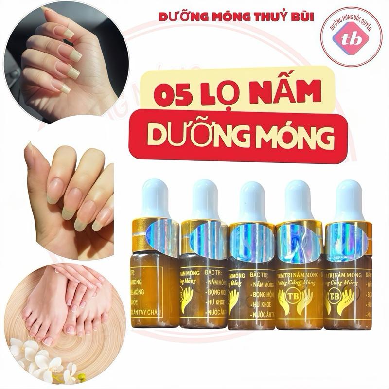 Nấm Móng Combo 5 Lọ Serum Nấm Móng Dùng Cho Móng Tay và Chân ,Do làm nails sơn gell thường xuyên serum _