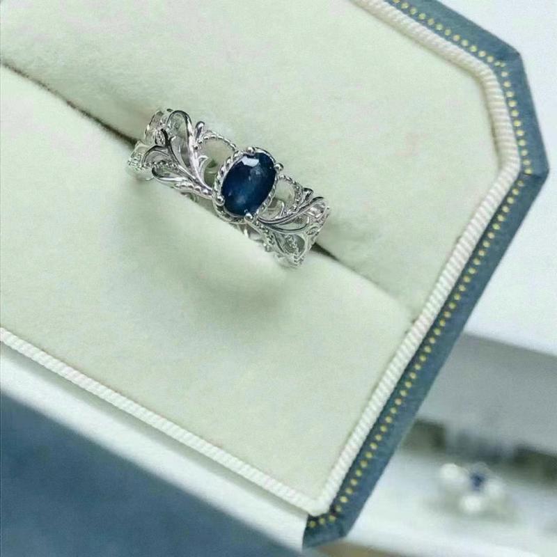 Product Introduction of New Sapphire Ring Branch hollow design natural sapphire ring 2