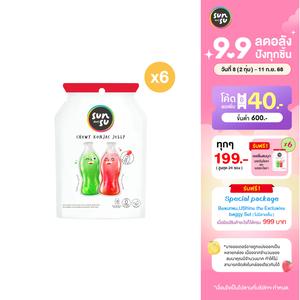 (แพ็ก 6) Sunsu ซันซุ เยลลี่ผสมบุก กลิ่นครีมโซดาและสละโซดา