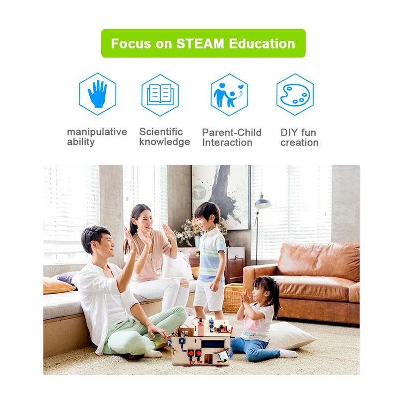 Product Introduction of Lonten Smart Home Kit for Arduino Starter Electronic Learning Remote Control House DIY Project with PLUS Board STEM LTARK-1 18