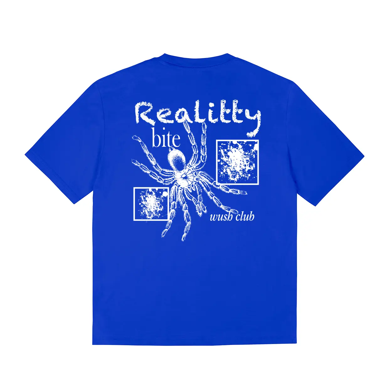 Wush Club 24s REGULER T Shirt Baju kaos Distro Pria Wanita Streetwear Tebal Terbaru COTTON COMBAD BITE BIRU BENHUR