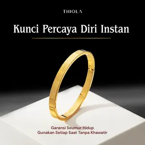 THIQLA - Gelang Bangle HERRA - Gelang Wanita Elegan Anti Karat/Menghitam/Gatal SEUMUR HIDUP - Stainless Steel Mirip Gelang Titanium Ori