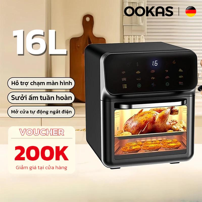 best OOKAS Nồi Chiên Không Dầu 16L Màn hình cảm ứng LED Air Fryer Chảo Chống Dính