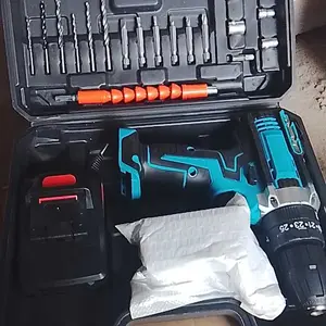 COD Bor Cordless 298VF 1/2 Baterai Motor Brushless Industrial Torsi Besar untuk Beton Kayu Besi Impact Drill Super Kuat dengan Gearbox Metal & Baterai Lithium Kapasitas Besar