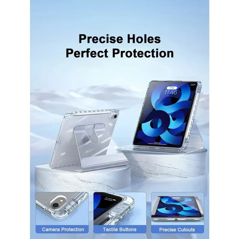 LEVINO Crystal Clear Degree 360 Rotate Crystal Case For Matepad Huawei 10.4 SE 11 INCH 2024 AIR11.5/11.5 23 PRO 11 PRO 10.8 HW 11.5"S 2024 Transparan Acrylic 8