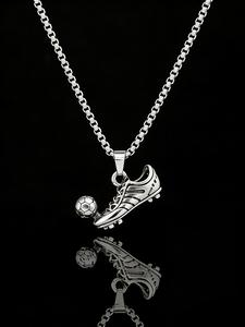 Collar con colgante de encanto de zapato de fútbol para hombre, estilo de calle a la moda para fiestas, decoración de ropa diaria para chico