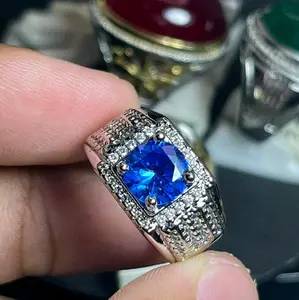 CINCIN PRIA BLUE SAFIR PERAK ELEGAN