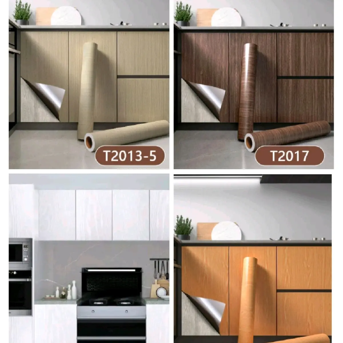 COD Wallpaper Sticker Dinding HPL Kichen Set Alumunium Foil Anti Minyak Dan Panas Motif Kayu Coklat Putih Krem kayu coklat kayu putih Cocok Untuk Meja Pintu Furniture dan Lain lain