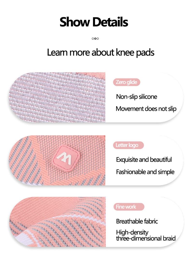 Product Introduction of KOKOSSI 1Piece Knitted Sports Fitness Kneepad Anti Slip Four Sided Elastic Nylon Breathable Sweat Absorbing Knee Sleeve 25