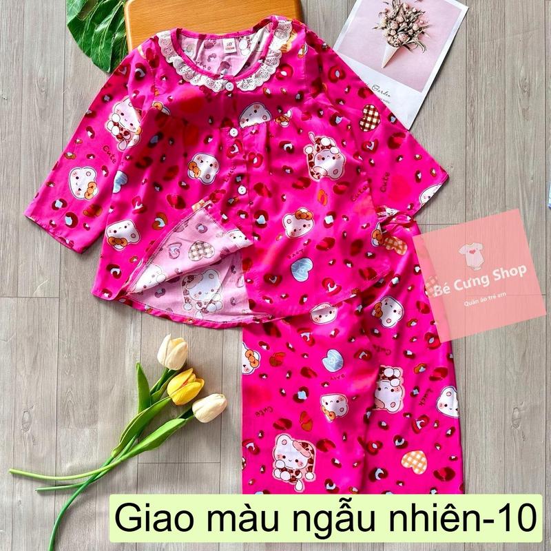  Bộ Quần áo Tole Tay dài Quần dài gài núc cho bé gái | bé 5-50kg | đồ bộ bé gái - Giao màu ngẫu nhiên 