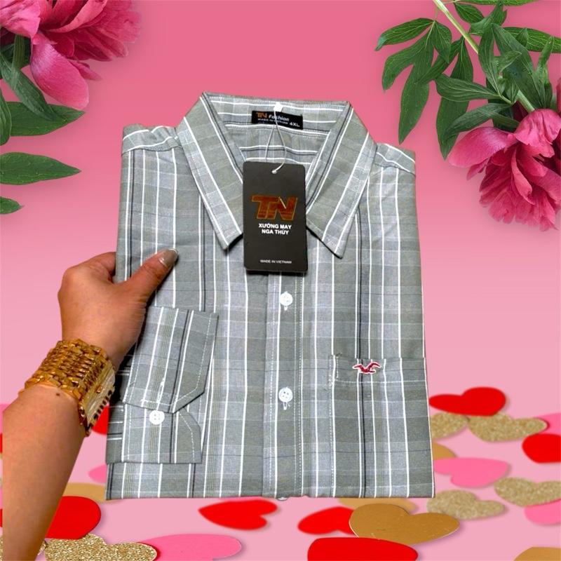 ÁO SƠ MI TRUNG NIÊN TAY DÀI VẠT BẦU Fom áo đẹp vải kate mát mịn phù hợp mặt đi chơi đi làm