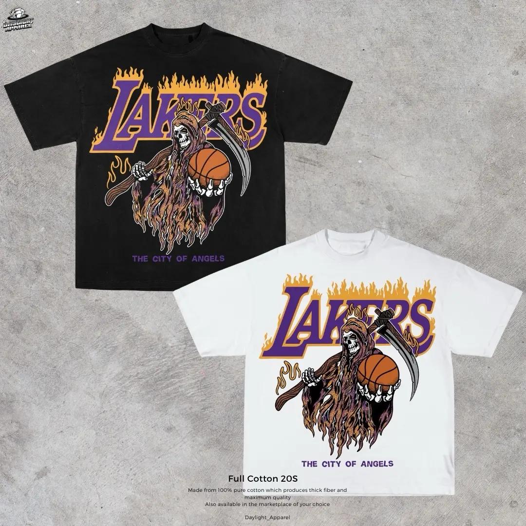 Kaos Lakers City Of Angel - Oversized Model Black & White 20S