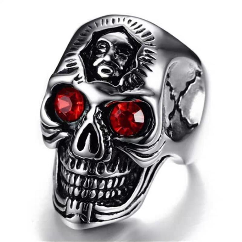 CINCIN TITANIUM MODEL KEPALA SHENLONG DRAGON BALL Aksesoris Silver Stainless Rings 7