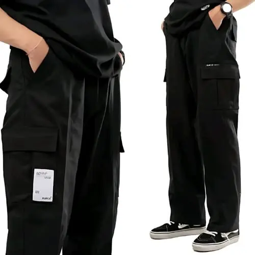 Celana Cargo Komprang Panjang Pria Wanita Streetwear - Korean Style Unisex Elastic Waist CARGO PANTS joker straight 5