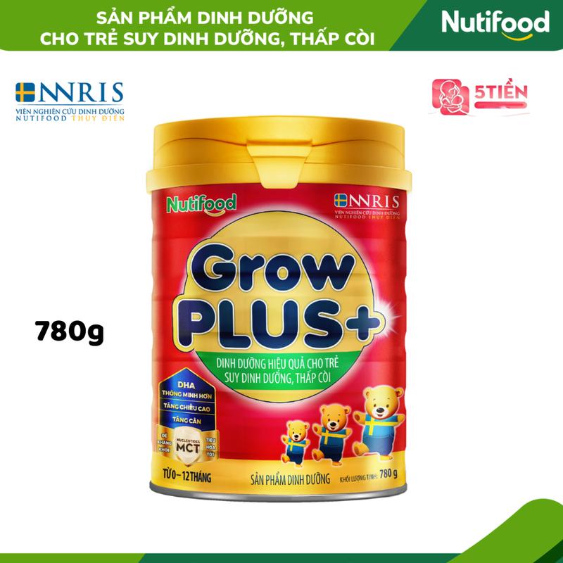 Sữa Bột Nutifood GrowPLUS+ Suy Dinh Dưỡng (Đỏ) - Tăng Cân, Tăng Chiều Cao, Lon 780g