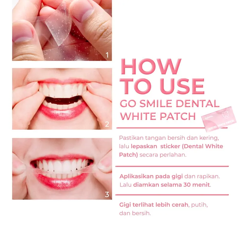 Go Smile Dental White Patch - Untuk Memutihkan Gigi seperti Bleaching dengan Glycerin Menthol dan PVP [BPOM] 1