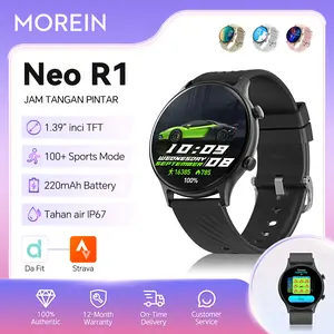 【Pengiriman 24 Jam】Morein Jam Tangan Pintar Dial Bulat Baru Neo R1 (B53S)| IP67 Tahan Air | Layar IPS HD 1.39 Inci | Wallpaper Kustom | Panggilan Bluetooth | Pengaturan Alarm | Pemantauan Kesehatan Jam Tangan Pintar | Jam Tangan Pria | Jam Tangan Wanita