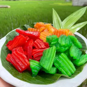 Manisan Pepaya Rasa Strawberry, Pandan, Original  Super Premium 200 Gram Asli Buah Fresh