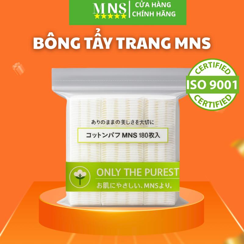 {Link Gộp} Bông tẩy trang MNS 180 Miếng Cotton Tự Nhiên Siêu Mềm Mịn An Toàn…