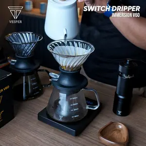 Vesper immersion switch coffee dripper glass V60 pour over / filter kopi