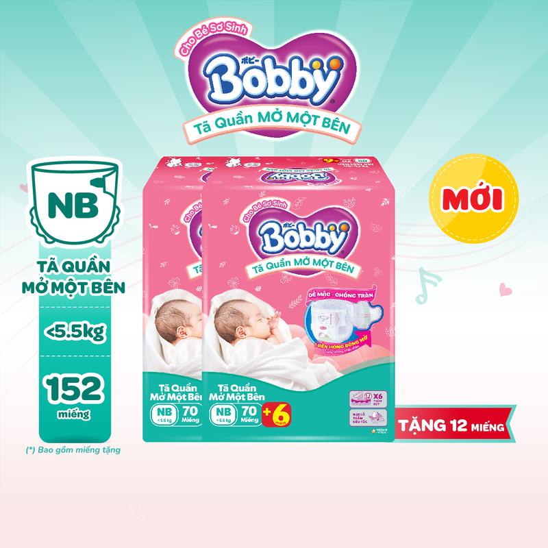 [COMBO 2] Bobby Tã/bỉm quần Mở Một Bên size NB70+6/S80/S-M 62 miếng [MỚI]
