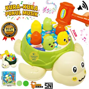 ( BISA COD ) PROMO Mainan Edukasi Anak Pukul Palu Bebek Whack A Mole Knocking Pop It Hammer Kura Kura Pukul Musik SNI Murah