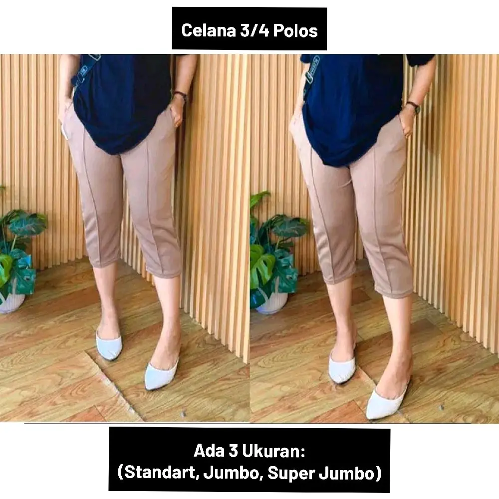 (POLOS) Celana 3/4 Polos Scuba Melar Lipit Tengah Bahan Scuba Melar Nyaman