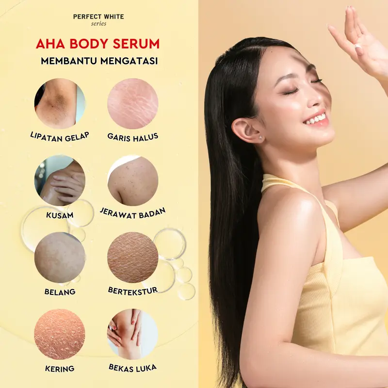 [DAPAT 4] PERFECT WHITE Skin Booster Bundling [AHA Body Serum 50ml, Pink Pome Arbutin Serum, Collamoist Body Lotion, Snow White Body Lotion] | Perawatan Tubuh Pencerah Mencerahkan Kulit Badan Kusam Belang Bekas Luka Dark Spot Noda Hitam 4