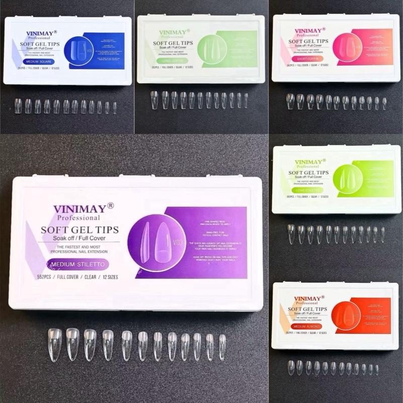  Móng úp vinimay chính hãng Móng up vinimay Soft Gel đủ phom hộp 552 móng 12 size 