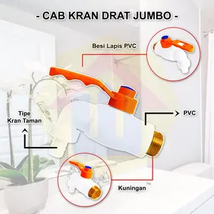 KRAN DRAT JUMBO CAB 1/2 INCH  - KRAN DRAT KUNINGAN KRAN TAMAN KRAN TEMBOK BAGUS KUAT AWET