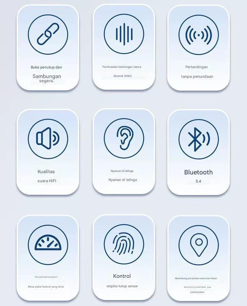 AI TWS Original TWS Earphone Nirkabel Bluetooth 5.3 Dual MIC Stereo Noise Reduction Bass HIFI Touch Control Earbuds