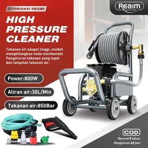 {cod}Reaim Jet Cleaner 300Bar 900W Dengan pengukur tekanan Mesin Steam Pressure Washer Alat Cuci Motor High Pressure Cleaner mesin cuci mobil