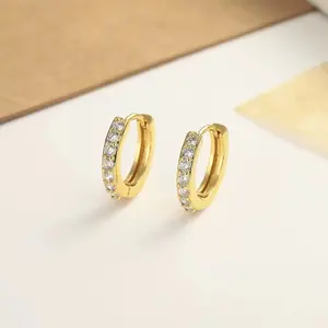 GRATIS GELANG - #105 Anting Jepit Permata TITANIUM Perhiasan GOLD Earrings