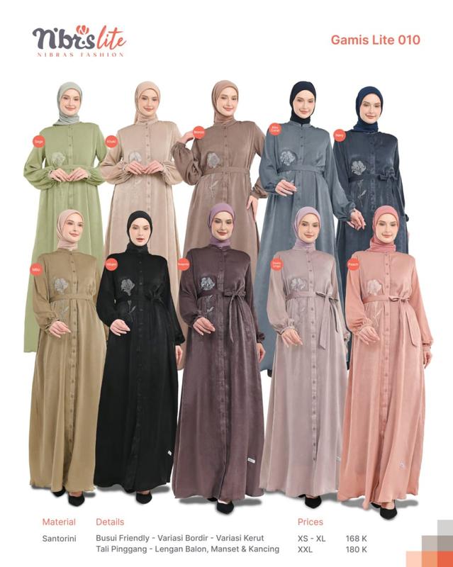 NIBRAS LITE 010 GAMIS SERAGAMAN MURAH CANTIK FULL WARNA SALE PROMO MURAH MERIAH HARGA AMBYAR SALE 0