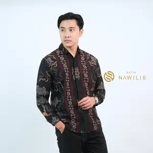BATIK NAWILIS Kemeja Katun Pria SlimFit Lapis Furing Premium Motif MARAPI