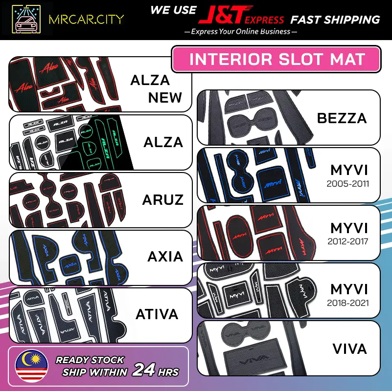 [FACTORY PRICE] PERODUA Interior Slot Mat Anti-slip Mat Ativa Myvi Bezza Alza Axia Aruz Viva Facelift Gen2 Gen1 Lagi Best Car Accessories Aksesori 2023 2022 2021 2020 2019 2018 2017 2016