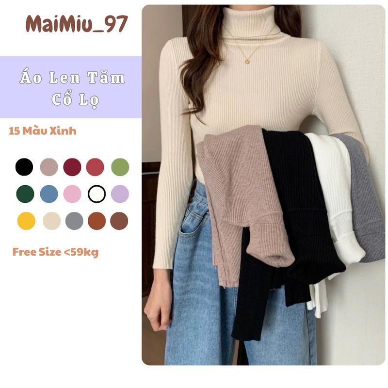 Áo Len Cổ Lọ Cao Cấp Nữ Áo Len Giữ Nhiệt Cổ Lọ Mềm Mịn Ấm Thu Đông Dáng Ôm Body Cổ Cao Hàng Quảng Châu Cao Cấp