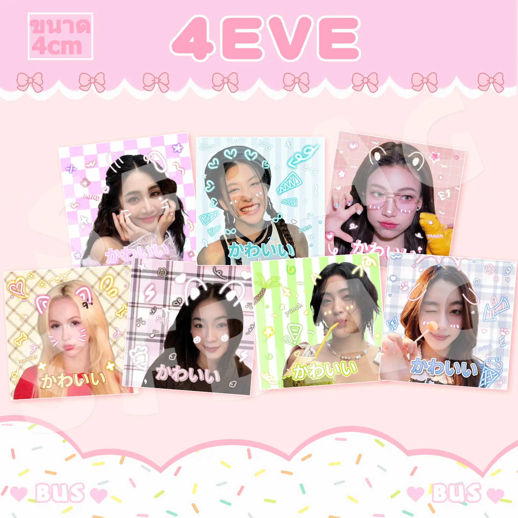 4EVE Cute Sticker Pack 40 Pieces Size 4cm  Fan Must-Have