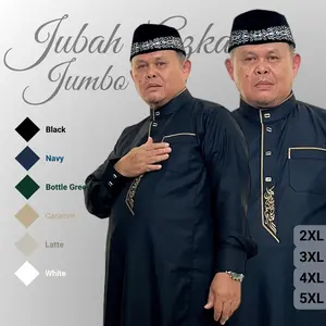 Zeefora JUMBO Gamis Azka Jubah Saudi Basic Thobe Kancing Snap Lengan Panjang Berkualitas