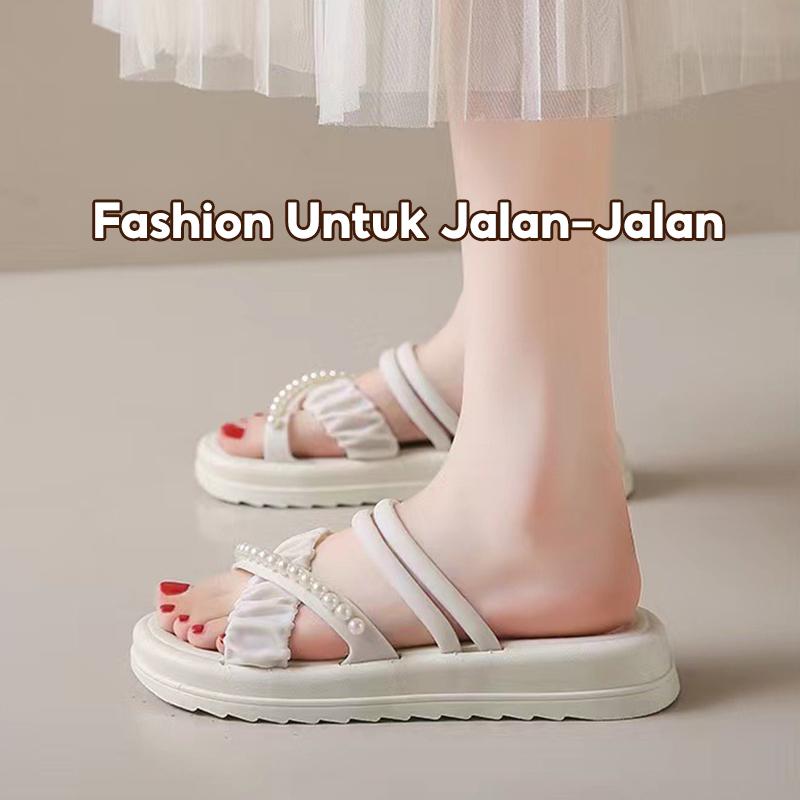 Sandal Bersol Platform Untuk  Wanita Modis Sandal Rumah Bersol Tebal Serbaguna Sandal Anti Selip Gaya Korea 5
