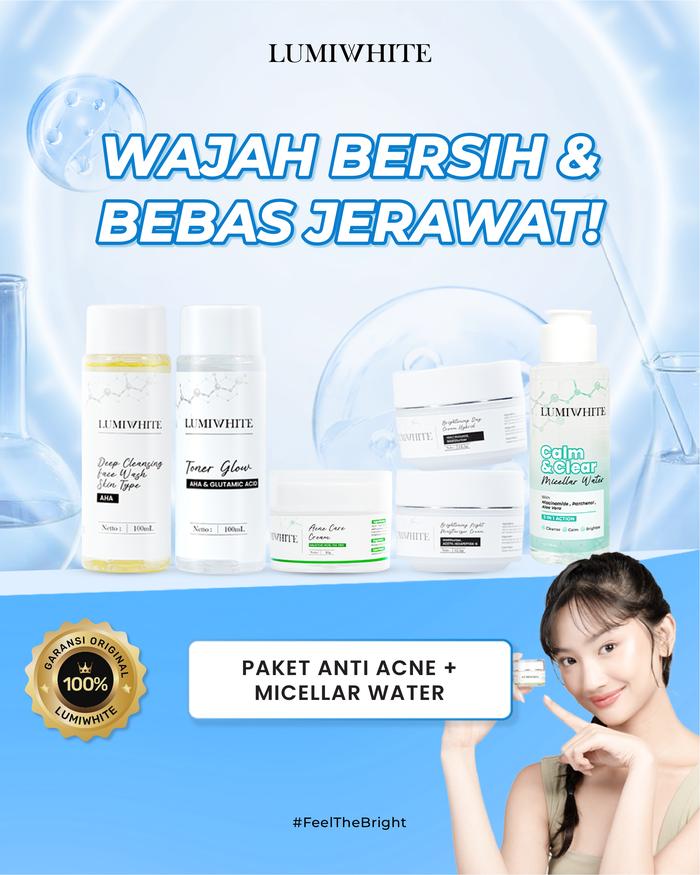Gambar LUMIWHITE - Paket Acne Lengkap + Micellar Water Clear & Clear 100ml dari LUMIWHITE Kota Administrasi Jakarta Pusat Tokopedia