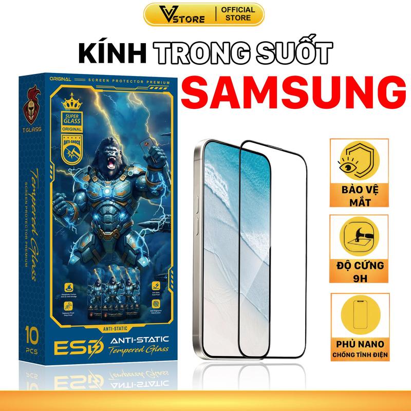  Kính cường lực cho samsung a56 a55  a50  a50s  a51  a52  a52s  a53  a54 4g 5g kingkong phủ nano cao cấp chống xước chống ánh sáng xanh Vstore 