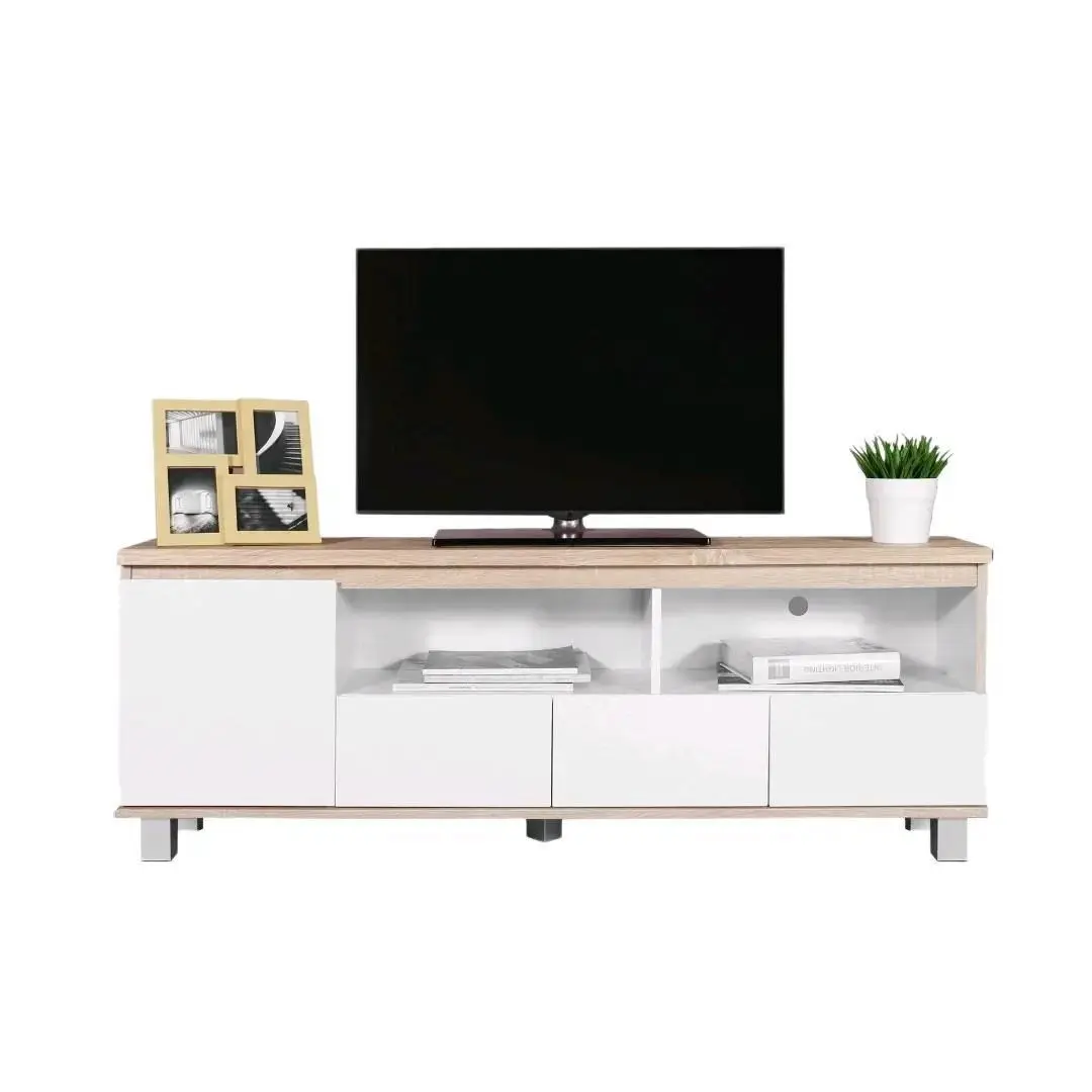 Offo Living - Rak TV Minimalis Putih dan Sonoma Oak Light Murah dan Kokoh - 0822D SOL